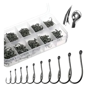 Kit Com 600 Anzóis Pesca Aço Carbono Do #3 Ao #12 Com Caixa