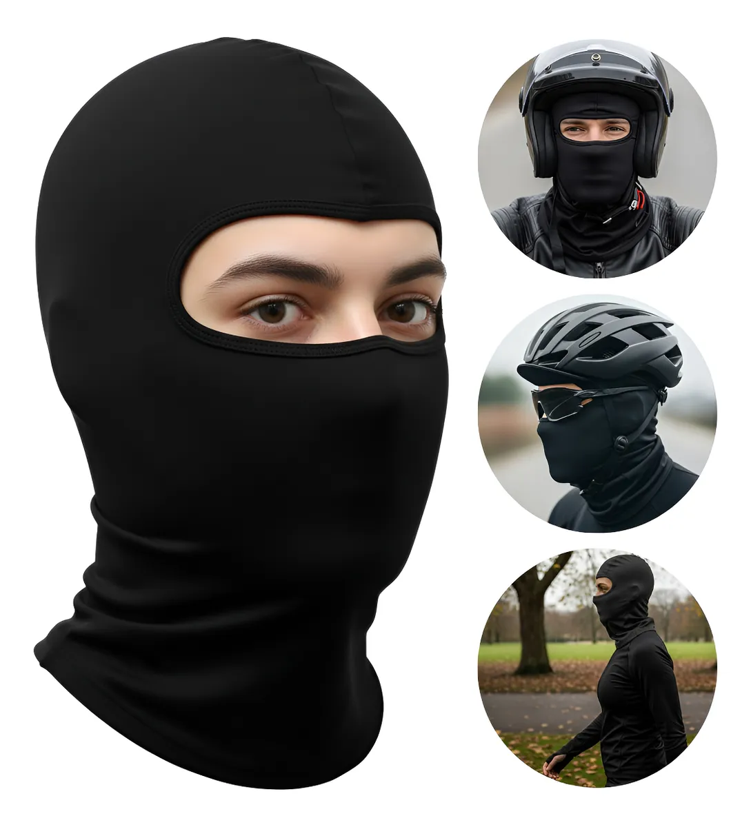 ouca Balaclava Premium Luxo Unissex Preto Proteção Uv50+