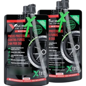 Kit 2 Vacinas Blindagem Selante Para Pneu Moto Xtire 250ml