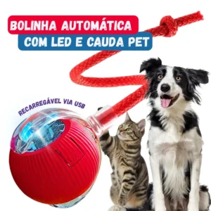 Bola Interativa Automática com Led Recarregável para Cão e Gato