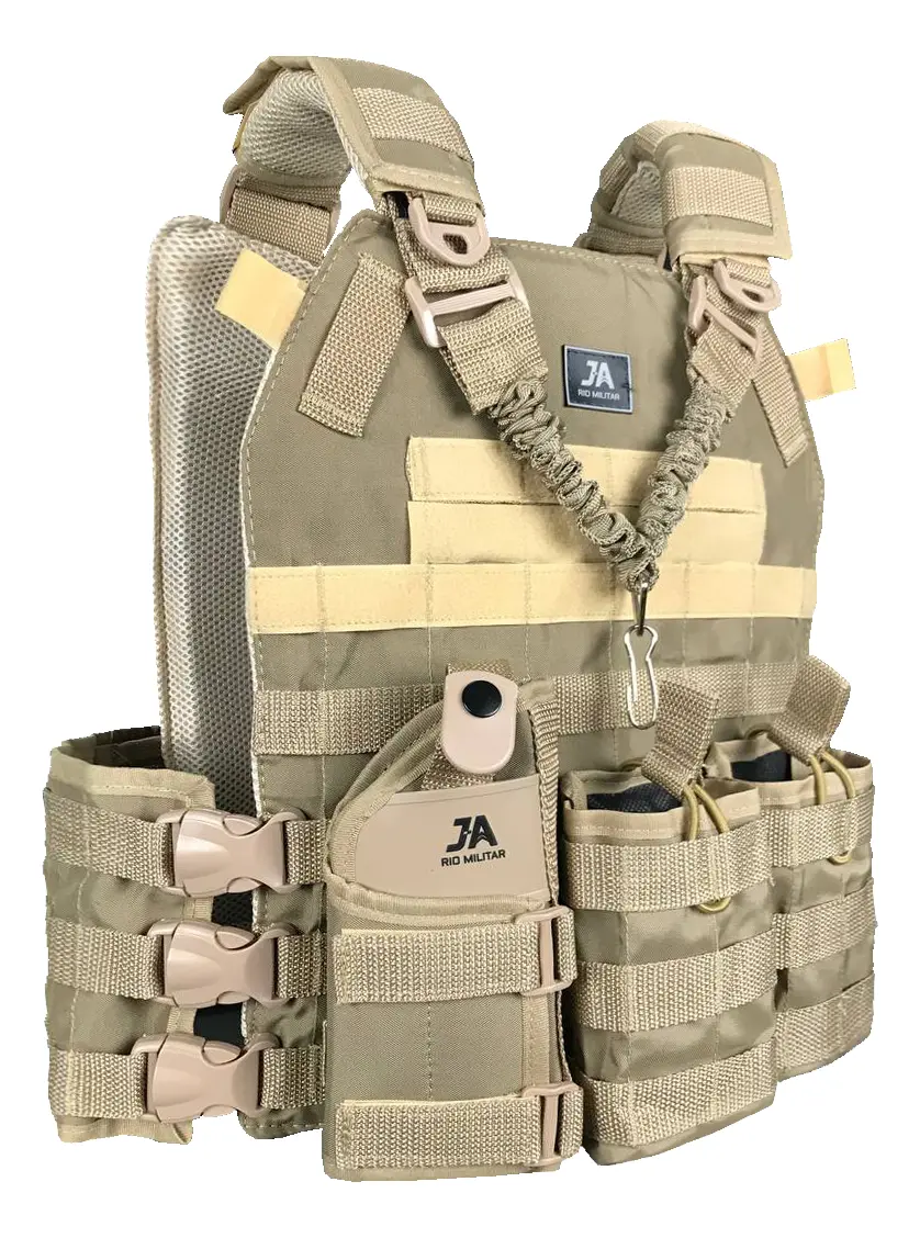 Colete Tático J.a Rio Militar Airsoft Bolsos Bandoleira