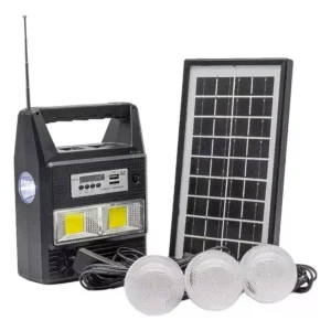 Estação Solar Portátil Autônoma 3 Lâmpadas E Carregamento