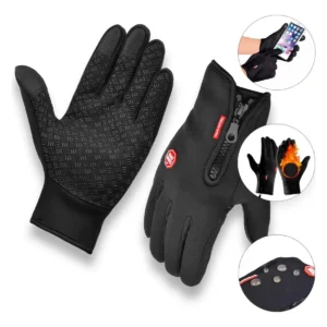 Par Luva Motoqueiro Térmica E Impermeável Com Touch Screen Cor Preto Tamanho Único