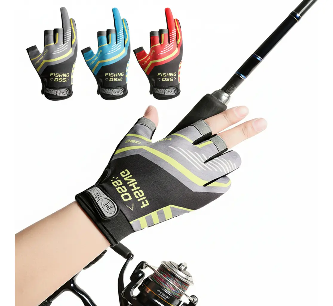 Par De Luvas Pesca Antiderrapante Uv Microfibra Profissional