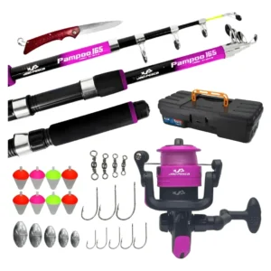 Vara De Pesca 20lbs Completa Com Molinete E Linha Jau Pesca