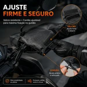 Luva De Guidão Protetor De Mão Moto Frio Impermeável Motoboy