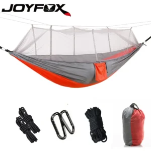Rede de Dormir Joyfox Camping com Mosquiteiro 260x140cm 300kg Laranja