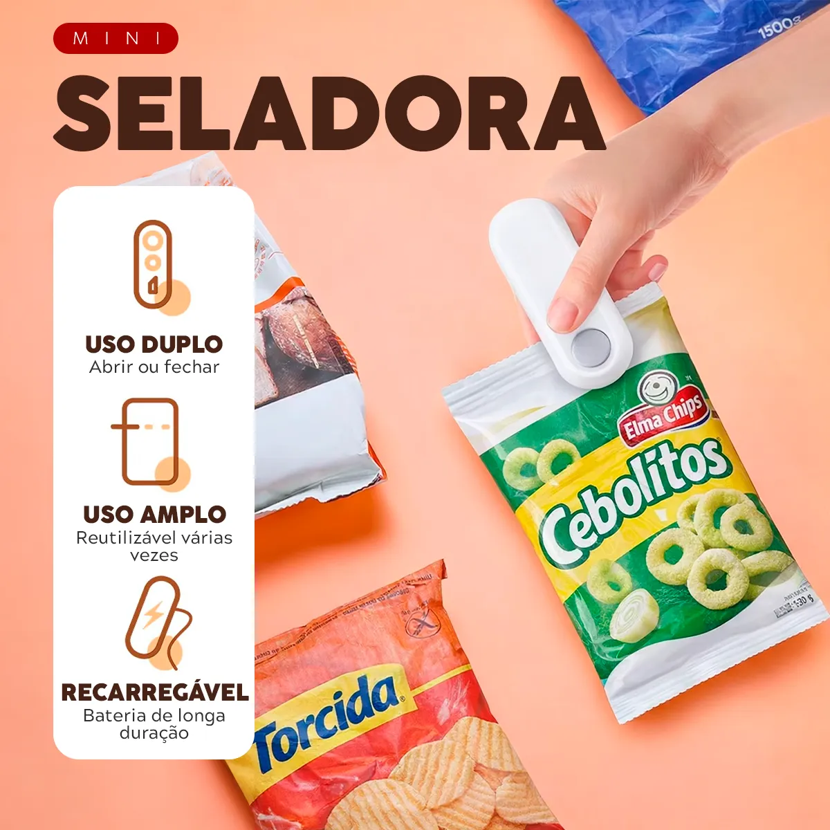 Máquina Mini Seladora De Plástico Para Selagem De Embalagens