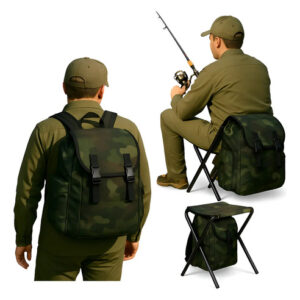Cadeira Banqueta Mochila Bolsa Dobrável Camping Pesca