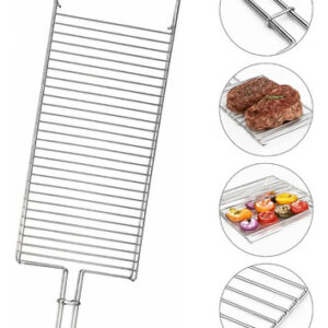Grelha Dupla Abaulada Reforçada 70x20 Aço Inox Abre Fecha