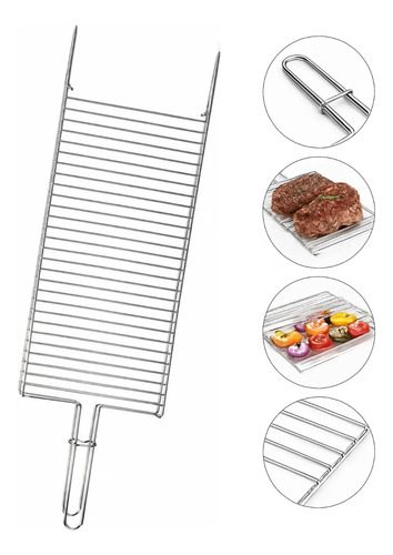 Grelha Dupla Abaulada Reforçada 70x20 Aço Inox Abre Fecha