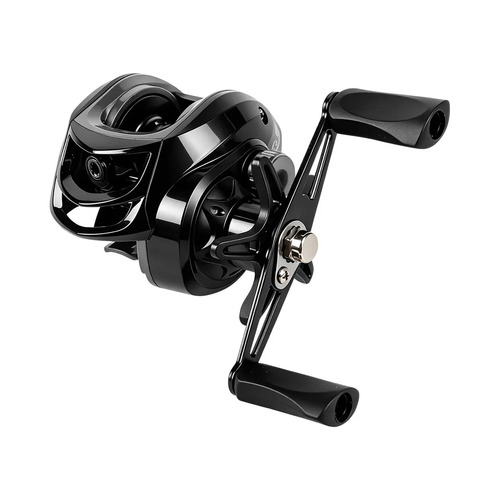 Carretilha Perfil Baixo Preta Com Manivela Esquerda, Carretilhas De Pesca Compacta E Durável, Artigos De Pesca Ideal Para Pesca Em Água Doce, Salgada, Pesca Esportiva E Pesca Noturna Ao Ar Livre.