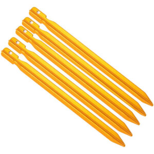 Kit 5 Estacas Espeques Longos Alumínio 23 Cm Barraca Tenda Dourado