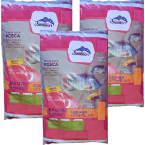 3 Massa Para Pesca Goiaba Vermelha 500g Para Tilapia Tambas Cor Marrom-claro