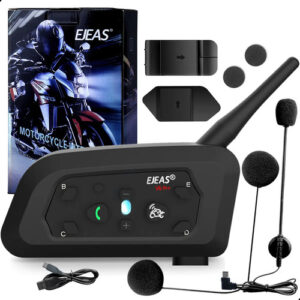 Intercomunicador Ejeas V6 Pro+ Bluetooth 5.1 Para Capacete, Para 6 Pilotos Com Cancelamento De Ruído E Ipx6