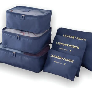 Kit Bolsas De Armazenamento Organizador Para Viagem 6 Pçs Cor Azul-escuro