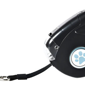 Guia Retrátil 5m P/ Cães Até 20kgs Passeio Pet Chalesco Cor Preto