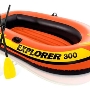 Bote Explorer 300 Intex + Bomba Manual E Remos Suporta 186kg