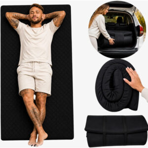 Colchonete Kiero Camping Solteiro Espuma D25 Viagem 5x65x180cm Acampamento Portatil Dobravel Cor Preto