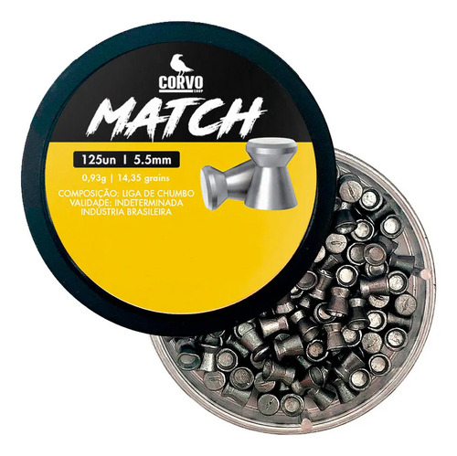 Chumbinho Carabina Rifle Pressão 5.5mm Cabeça Chata Match
