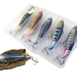 Kit 5 Iscas Whopper Plopper Com Hélice Para Superfície Predadores Como Tucunaré Traira Dourado Black Bass Marca Legna