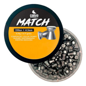 Chumbinho Match 4.5mm Cabeça Chata 250un Tiro Esportivo
