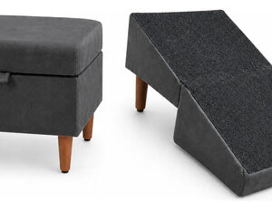 Rampa Pet 2 Em 1 Puff Dobrável Antiderrapante Sofa E Cama
