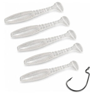 Isca Artificial Soft Shad Worm 11cm Anzol Offset De Brinde