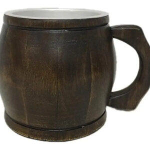 Caneca Artesanal De Chopp Cerveja Madeira Medieval 1 Litro Cor Rústica