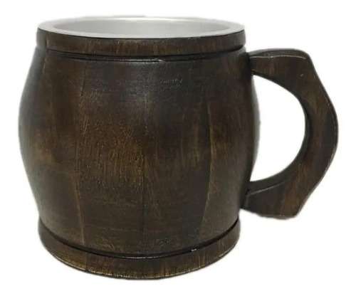 Caneca Artesanal De Chopp Cerveja Madeira Medieval 1 Litro Cor Rústica