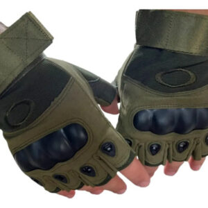 Luva Tatica Airsoft Paintball Militar Meio Dedo Verde