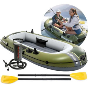 Barco Bote Inflável Seahawk 200 Kg Par De Remos Bomba Intex