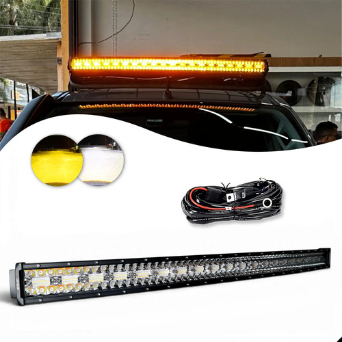 Barra Led 648w Dual Color 1.07m Curva L200 Triton + Chicote