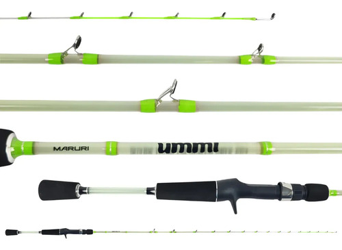 Vara Para Carretilha Maruri Ummi (1,40m) 3-14lbs Transparente Com Verde