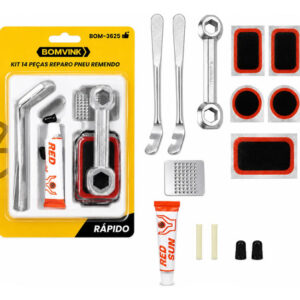 Reparo De Pneu 14 Peças Kit Completo Profissional Portátil