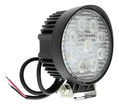 8x Farol Milha 27w Redondo 9 Led Branco Jeep Troller Off Roa