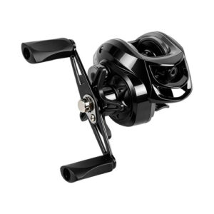 Carretilha Perfil Baixo Preta Manivela Direita, Carretilhas De Pesca Leve Resistente Ao Desgaste, Artigos De Pesca Prático Para Pescadores Iniciantes E Profissionais De Pesca Recreativa.