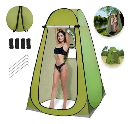 Barraca Banheiro Para Camping Ar Livre Tenda Portátil Grande Verde