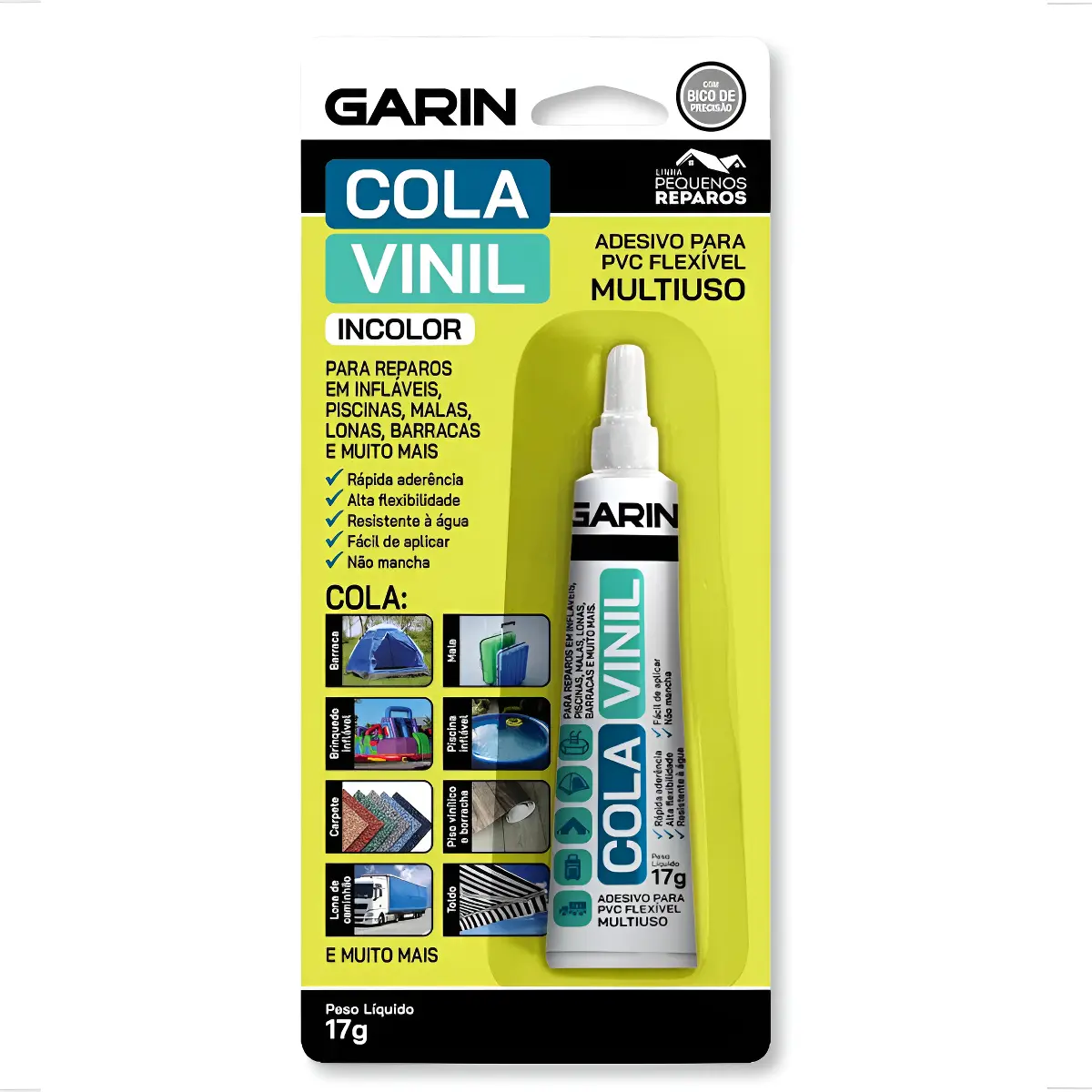 Cola Vinil Flexível Reparo Colchão Inflável Piscina Carpete Cor Incolor