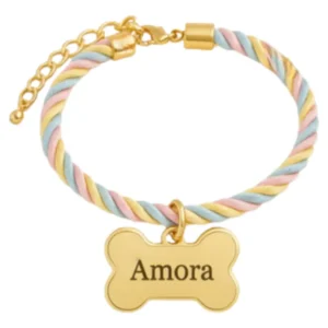 Coleira Pet Acessório Personalizado Pescoço Formato Ossinho