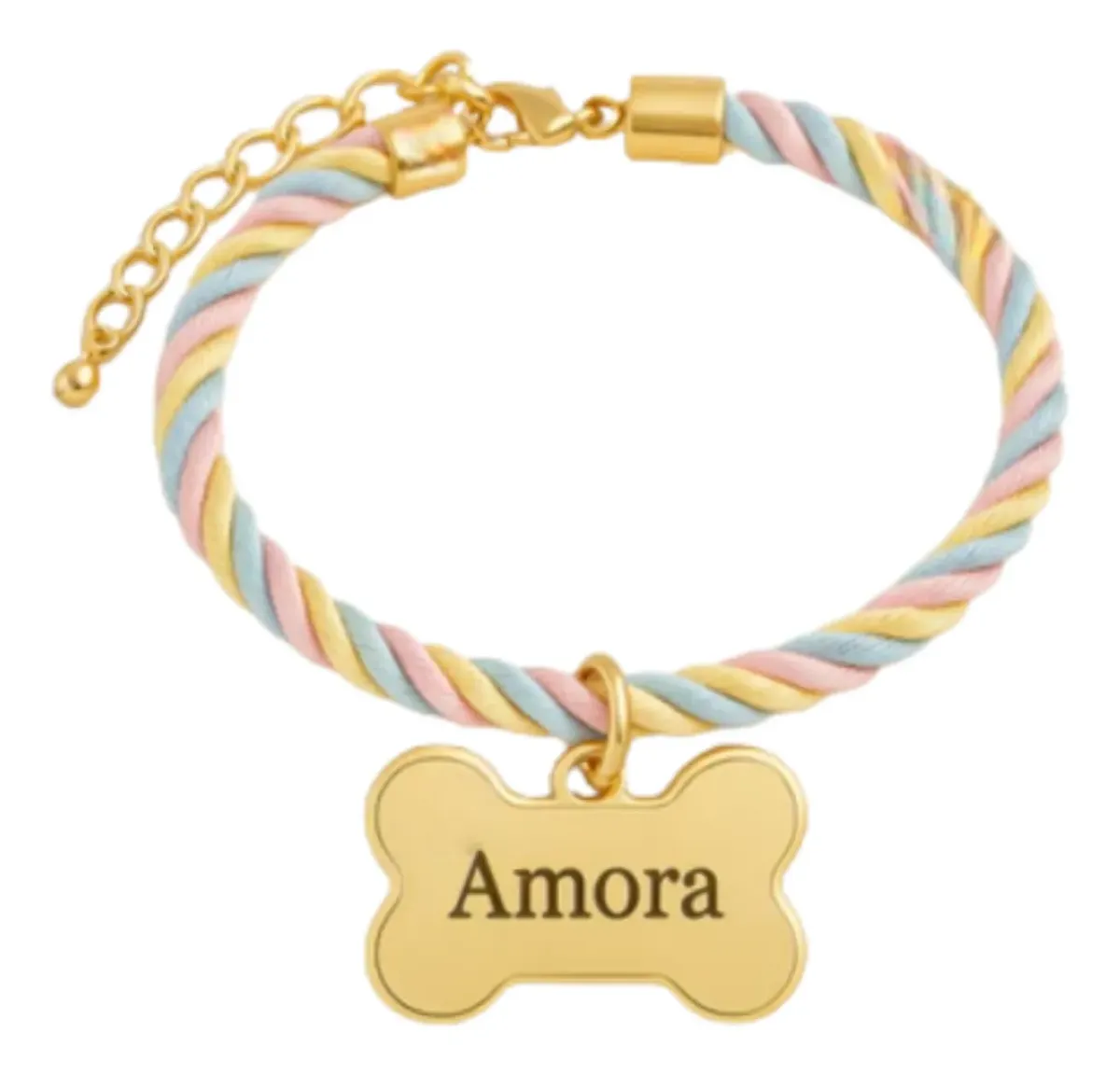 Coleira Pet Acessório Personalizado Pescoço Formato Ossinho