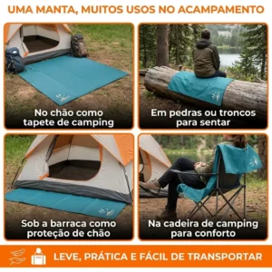 Manta De Chão Camping Barraca Acampamento Pescaria Impermeável