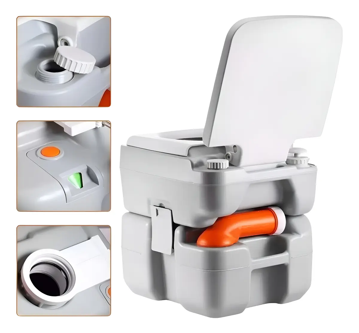 Vaso Banheiro Porta Pote Portátil 20lts Premium Luxo Cor Cinza
