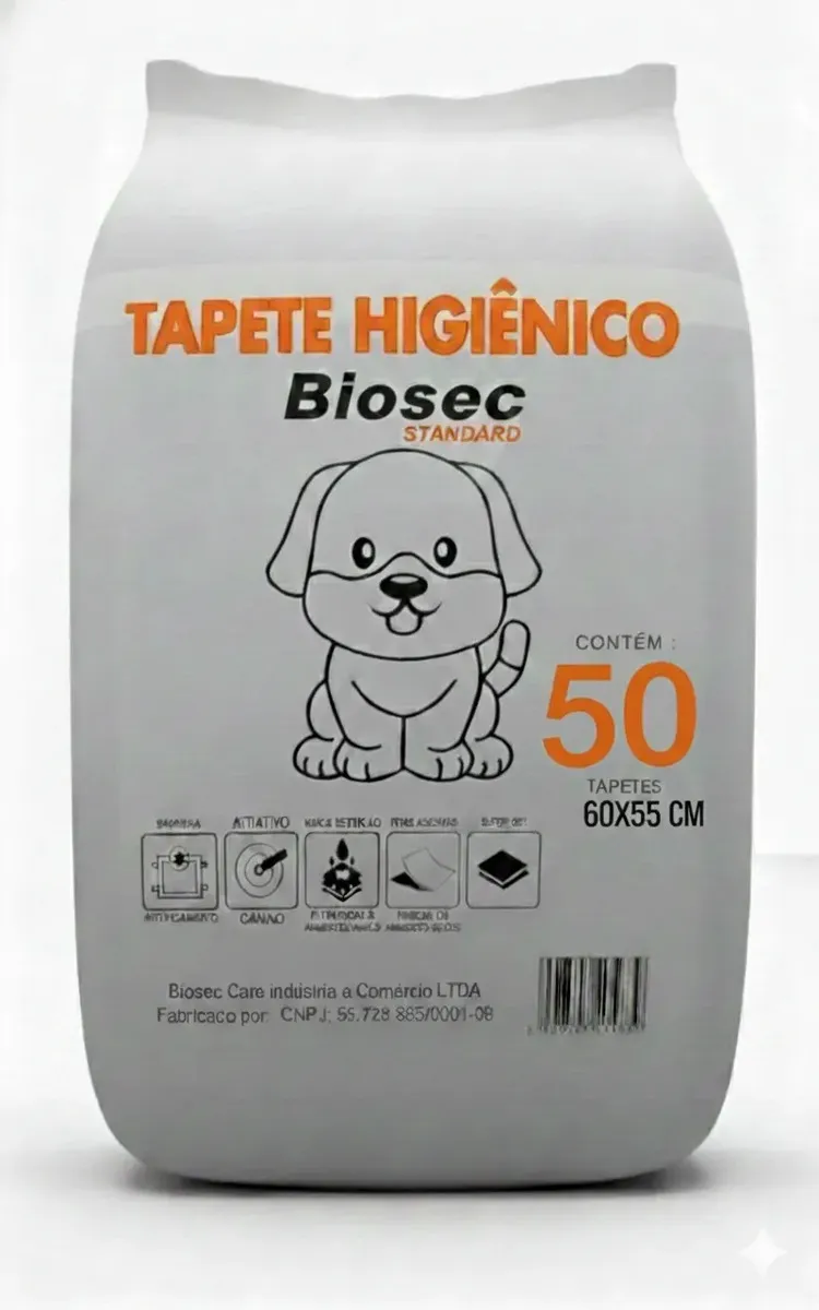 Tapete Higiênico para Cachorro 50 Unidades 60x55cm com Gel Absorvente Fralda Manta Pet Cão