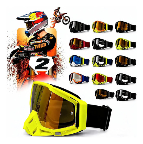 Óculos Motocross Trilha Ciclismo Enduro Lente Anti Embaçante