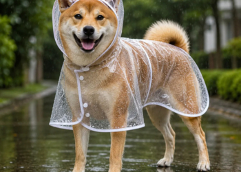 Capa De Chuva Para Cachorro Com Capuz Pet Eva Impermeável