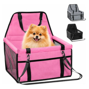 Cadeirinha Assento Transporte Pet Carro Passeio Cães Gatos Cor Rosa