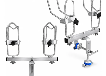 Suporte para 2 Varas de Pesca para Barco Mega Flex Regulável